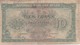 BILLETE DE BELGICA DE 10 FRANCS DEL 01-02-1943  (BANK NOTE) - 10 Francos-2 Belgas