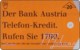 AUSTRIA Private: *Bank Austria - Telefonkredit* - SAMPLE [ANK F436] - Oesterreich