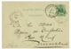 Ref 1337 - 1884 Belgium Postal Sationery Card - Lierre To Bruxelles - Postcards 1871-1909