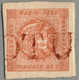 Gest. 1858, 1/2 P., Rose Red, On The ERROR Of COLOUR The UNIQUE Strike Of OTU(SCO) In RED, This Outstanding Copy Is Too  - Pérou