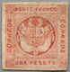 O. Gummi 1858, 1 P., Pink, Unused Without Gum, Very Good To Good Margins, Collection J. Caceres, VF!. Estimate 1.000€. - Peru