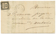 "AMBARES" : 1866 15c TAXE (pd) Obl. T.22 AMBARES Sur Lettre De GARE. RARE. TB. - Autres & Non Classés