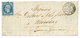 LANDES : 1855 20c BLEU SUR VERT (n°14d) TB Margé Sur Lettre Avec Texte Daté "ARTHEZ" + T.15 VILLENEUVE-DE-MARSAN. Signé  - Other & Unclassified