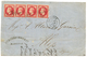 1869 80c (n°32)x4 Obl. GC 2240 + MARSEILLE Sur Lettre Pour ALEP SYRIE. Verso, 6 Timbres TURCS (pd). TB. - Autres & Non Classés