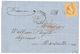 1867 40c (n°23) Obl. ANCRE + Cachet Rarissime RHODES PAQ FR. X N°1 Sur Lettre Pour MARSEILLE. PIECE D' Amateur. TTB. - Other & Unclassified