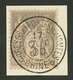 FRANCE 3c SAGE Gris Obl. TRESOR ET POSTES AUX ARMEES 5 CHINE 5 Sur Fragment. Rare Sur 3c. Superbe. - Other & Unclassified