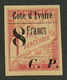 COTE D' IVOIRE : COLIS POSTAUX 8 Francs S/ 1F (n°22) Neuf *. Cote 820€. Tirage 1000. Signé SCHELLER. TB. - Other & Unclassified