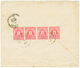 METELINE" : 1885 5 Soldi Strip Of 4 Canc. METELINO On Reveerse Of Envelope To ATHENES (GRECE). Scarce. Vf. - Levant Autrichien