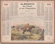 Calendrier 1925 ALMANACH Des Postes Et DesTélégraphes / Chasse à Courre En Tourraine / MARNE - Grand Format : 1921-40