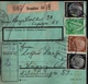 ! 1943 Paketkarte Deutsches Reich, Breslau Nach Leipzig, Zusammendrucke Hindenburg, - Se-Tenant