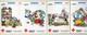 AUTOCOLLANT .  STICKER .  1987 . LOT DE CINQ . ASTERIX - OBELIX . GOSCINNY UDERZO . CROIX ROUGE . SABENA - Pegatinas