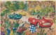 Racey Helps Artist Image Rabbits Dressed As People Auto Race C1960s Vintage Medici Society Postcard - Other & Unclassified