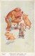 Lawson Wood Artist Image, 'Gran Pop Discloses Secrests Of Masonry' Chimpanzee Pig Theme C1940s Vintage Postcard - Wood, Lawson