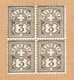 ** BLOC DE 4 PAPIER MELE TIMBRES COLLECTIONS NEUFS AVEC GOMME 1894 C/.S.B.K. Nr:59B. Y&TELLIER Nr:64. MICHEL Nr:51y. ** - Neufs