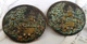 XIX ° PAIRE DE BOUTONS JAPONAIS SHAKUDO . 30 Mm . PAYSAGE . JARDIN  LOT OF 2 RARE JAPANESE BUTTONS . MEIJI - Boutons