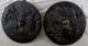 XIX ° PAIRE DE BOUTONS JAPONAIS SHAKUDO . 30 Mm . PAYSAGE . JARDIN  LOT OF 2 RARE JAPANESE BUTTONS . MEIJI - Boutons