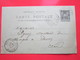 Cp écrite BOULANGER à CHAMPLEMY (58) 31/05/1901 Oblitérée à CHAMPLEMY & PREMERY (58) Timbre Entier Type SAGE - Cartes Postales Types Et TSC (avant 1995)