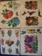 Delcampe - Lot De 101 Chromos Collés Sur Papier.Fleurs Fruits Et Oiseaux. - Fleurs