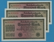 DEUTSCHES REICH 3 X 1000 Mark Code OM  15.09.1922	Ra * 024075/76/77 P# 76g - 1000 Mark