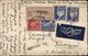 Carte Postale Photo En Recommandé Par Avion YT Petain 522 X2 + Mercure 407 + 412 CAD Cannes 1942 - 1921-1960: Modern Period