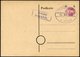 FREDERSDORF PA 02b BRIEF, 1945, Ganzsachenkarte 6 Pf. (FM Rosa Und Wertziffer Violett), Blanko Gestempelt, Pracht, R!, F - Privatpost