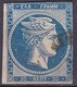 GREECE 1875-80 Large Hermes Head On Cream Paper 20 L Blue H 51 B - Gebruikt