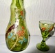 CARAFE EMAILLEE + VERRE DECOR OIDEAU - Verre & Cristal