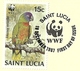 Saint Lucia 1987 - Carte Double Pages - FDC - Oiseau Bird - Perroquet Parrot - Panda - WWF - N° Mi. 909 - Perroquets & Tropicaux