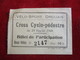 Billet De Participation/ Vélo-Sport Drouais / Cross Cyclo-pédestre/ DREUX /Ollard Tillier/ 1948   TCK168 - Wielrennen