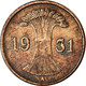 Monnaie, Allemagne, République De Weimar, Reichspfennig, 1931, Berlin, TB+ - 1 Rentenpfennig & 1 Reichspfennig