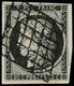 O FRANCE - Poste - 3a, Oblitération Grille, Signé J.F. Brun, Tb: 20c Noir S. Blanc - 1849-1850 Cérès
