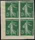 * FRANCE - Poste - 137, Bloc De 4, Cdf: 5c. Semeuse Vert (2 Ex. **) - 1849-1850 Cérès