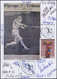 AUT Base-Ball & Cricket - Poste - Italie Cp Spéciale + Cachet Illustré, Signatures De 18 Joueuses De Softball - Basket-ball