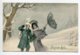 VIENNOISE 146 Série 5205 Joyeux Noel   Couple Parapluie Retourné Tempete  Neige Hiver - Vienne