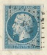 N°14 BLEU NAPOLEON SUR LETTRE / CERET 2 FEV 1859 POUR  CORSAVY / PLI - 1849-1876: Période Classique