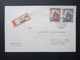 Böhmen Und Mähren Nr. 140 /141 Satzbrief Kurz Vor Ende Des 2.WK 14.4.1945 Einschreiben Ortsbrief Zweisprachiger R-Zettel - Storia Postale