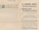 PSEUDO ENTIER POSTAL MERCURE 50c BLEU TURQUOISE SUR IMPRIME LE SALUT PUBLIC N° 7 D’OCTOBRE 1943 - Pseudo Privé-postwaardestukken