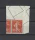 FRANCE .  YT  N° 138  Variété Piquage    Neuf **  1907 - Unused Stamps