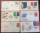 00163 Europa 1173 1174 + 1218 1219 + OTAN 1228 FDC Premier Jour 1958 1959 Lot 6 Lettre - 1950-1959