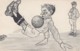 Artist Image Soccer Player Hit In Chest With Ball, C1900s Vintage Postcard - Soccer