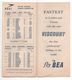 AVIATION COMMERCIALE, Horaires Avion, BEA British European Airways 1954, Grande Bretagne-vienne, Rare....SP1 - Zeitpläne