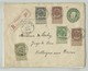 1c. Gris(x9 Dt 8 Auverso), 2c. Brun (x3 Dt 1 Au Verso), 5c. Vert Et 20c. Olive FINES BARBES En Affr. Complémentaire Sur - Enveloppes