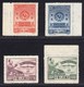 North East China 1950 / Political Conference - Conference Hall, Beijing & Mao Tse-Tung / Mi 158-161 / MNH - Chine Du Nord-Est 1946-48