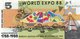 AUSTRALIA-WORLD EXPO 88-5 DOLLARS 1988 FANTASY ISSUE -AUS-02 UNC - Other & Unclassified