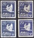 SE612 – SUEDE – SWEDEN – 1953 – SWAN FLIGHT – Y&T # 7a(x4) USED - Usados