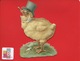 Joli Chromo Decoupis Anthropomorphisme Thème Pâques Poussin Fumeur De Cigares Chapeau Monocle - Easter