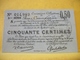 A2501/2499/2497/2495 LOT DE 4 BILLETS SUR BONS COMMUNAUX DE DOUAI ET CARVIN 25 C, 50 C, 1 F ET 2 F - Notgeld