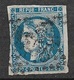 France N° 45Ca Bleu Foncé    Oblitéré B/TB Gros Chiffres      ...  - 1870 Emission De Bordeaux