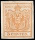 Lombardo-Venetia 1850 5 Centesimi Yellow Wide Margins  Thick Paper MH - Austrian Period - 2003.1201 - Lombardo-Veneto