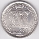 San Marino. 20 Lire 1938, En Argent, KM# 11a - Saint-Marin